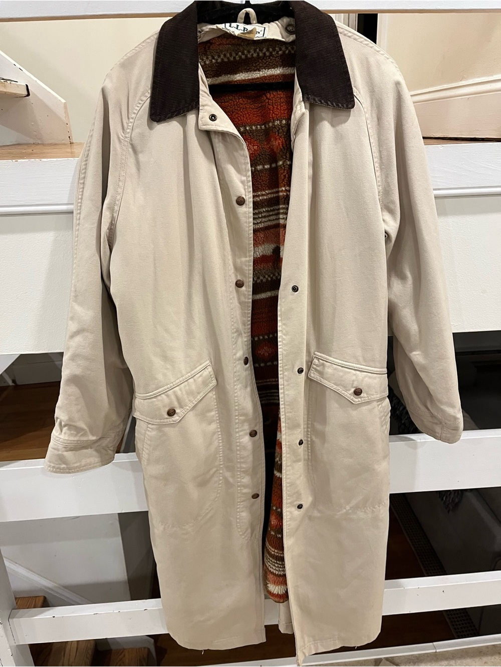 L.L. Bean Blanket-Lined Long Barn Duster Coat